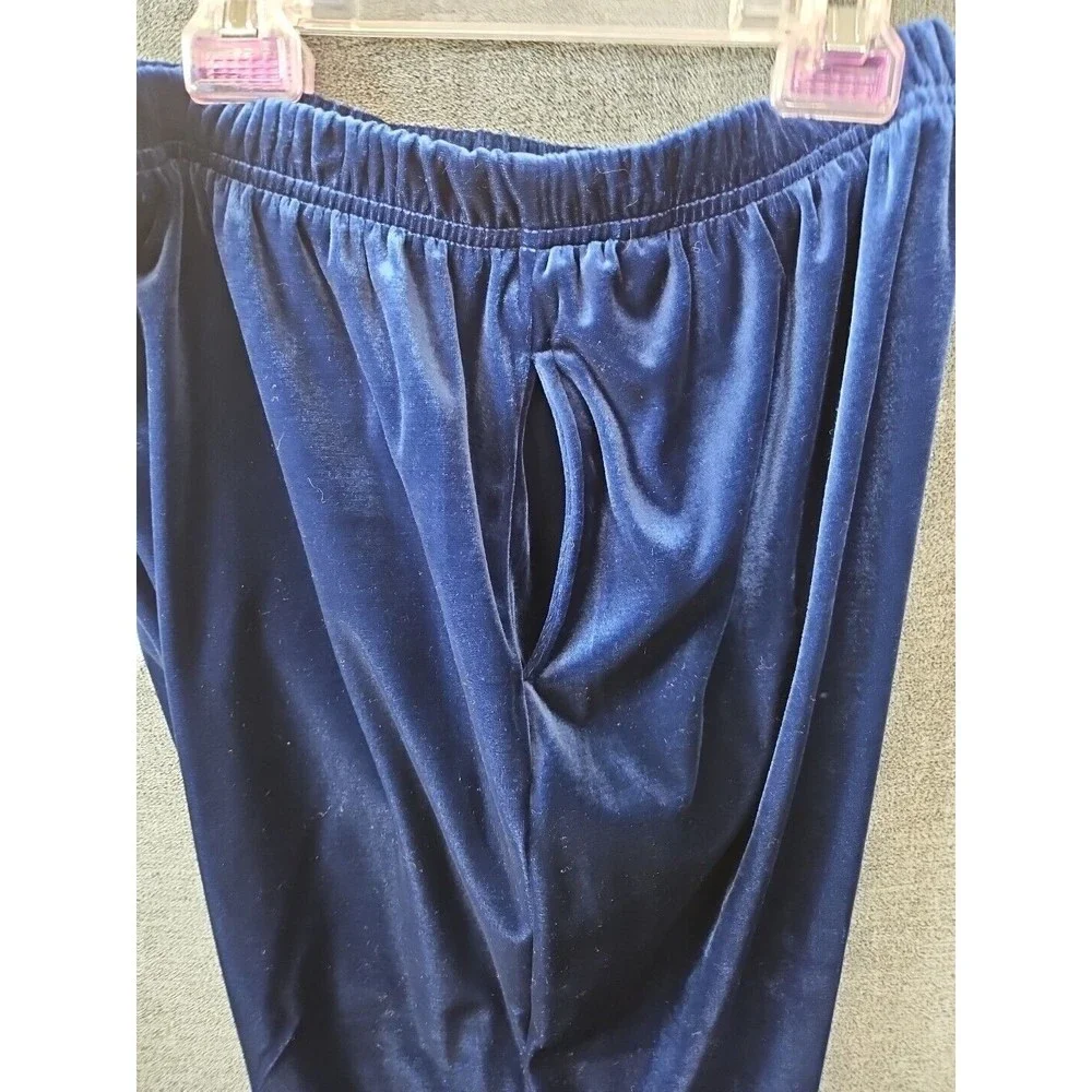 Vintage Blast Women's LG  3 Piece Velour Blue Track Suit Pockets Shoulder Pads - Picture 15 of 16